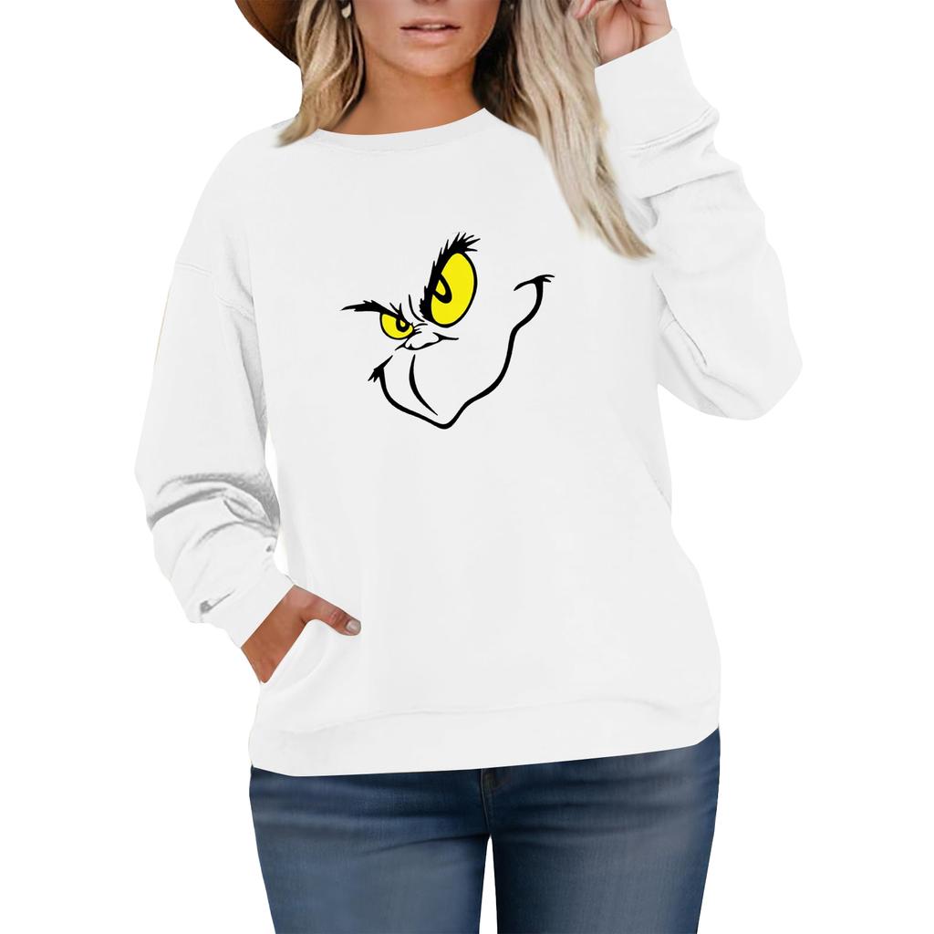 Women's Fashionable Casual Plus-Size Long Sleeve Pullover Printed Sweatshirt