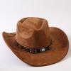 Popular European and American Classic Suede Western Cowboy Hats, Men's and Women's Retro Fashion Cowboy Hats