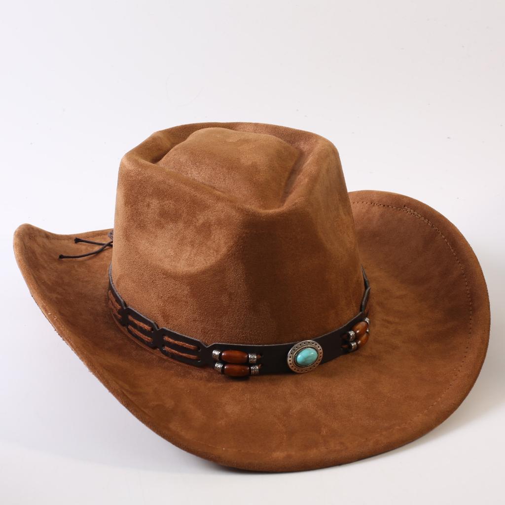 Popular European and American Classic Suede Western Cowboy Hats, Men's and Women's Retro Fashion Cowboy Hats