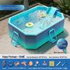 Inflatable Children's Swimming Pool with Slide - No Inflation Needed, Thickened Foldable Design for Home and Outdoor Use