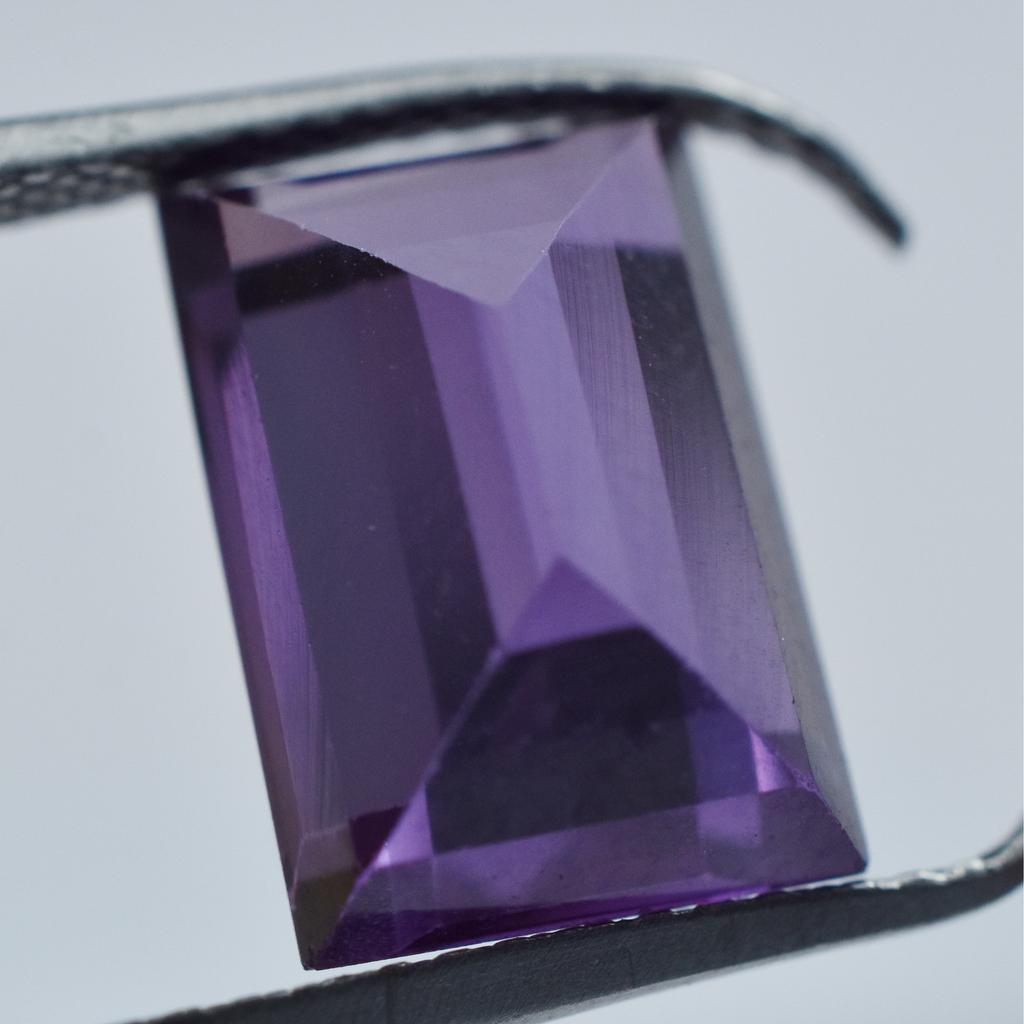 4.15 CERTIFIED Loose Gemstone Natural Emerald Cut Purple Tanzanite