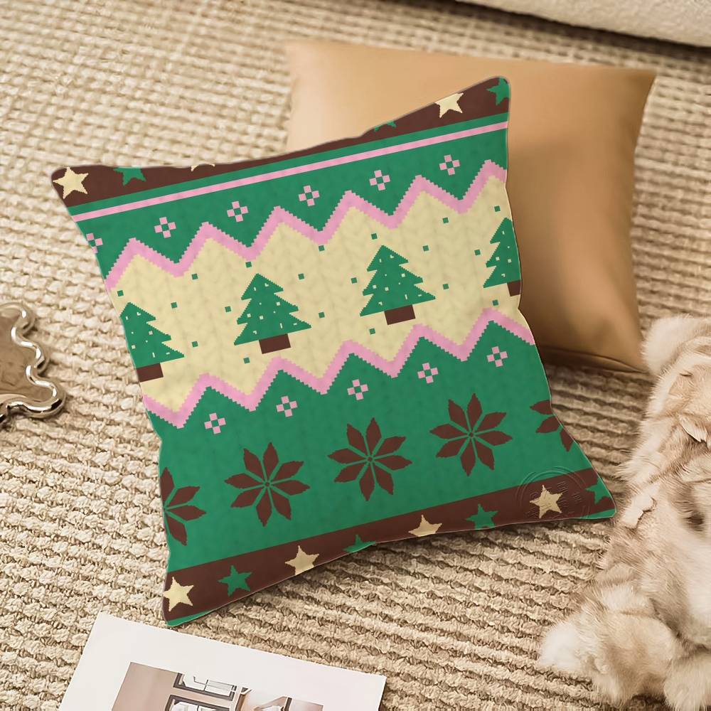 Christmas Spirit Pillow Case Anti-dustmite Invisible Zipper Sofa Bed