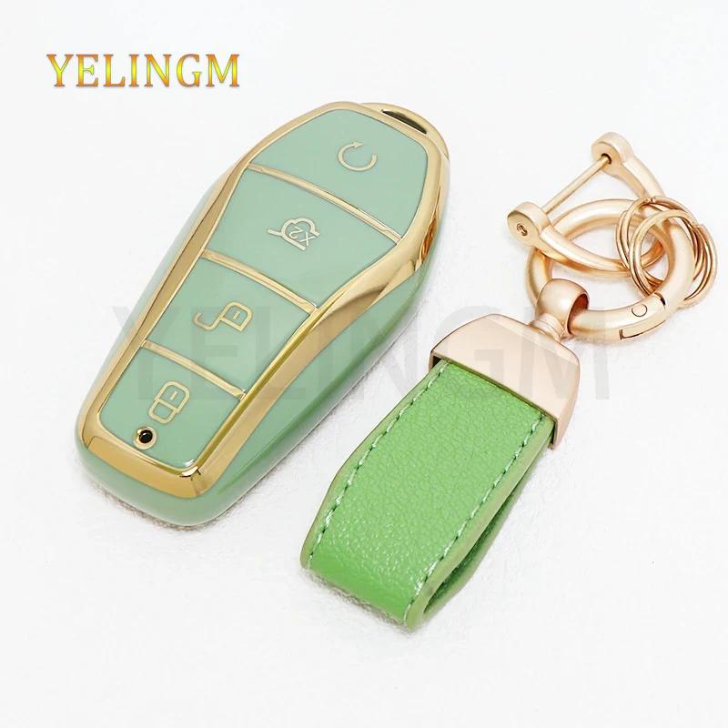 Tpu Car Key Case Cover Shell For Byd Song Plus Atto 3 Han Ev Tang Dm Qin Seal Dolphin Remote Fob Holder Keychain Accessories