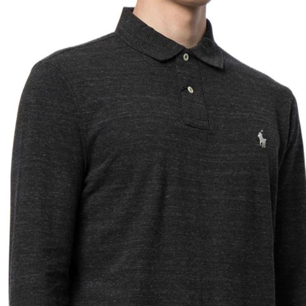 Polo Ralph Lauren Logo Embroidered Long Sleeve Polo Shirt Men Tops Dark-Gray 710680790-051