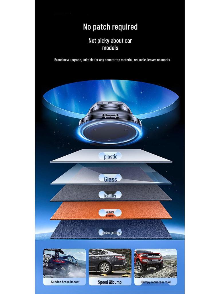 Rotatable Non-slip Car Phone Holder with Luminous License Plate for Dashboard and Temporary Parking