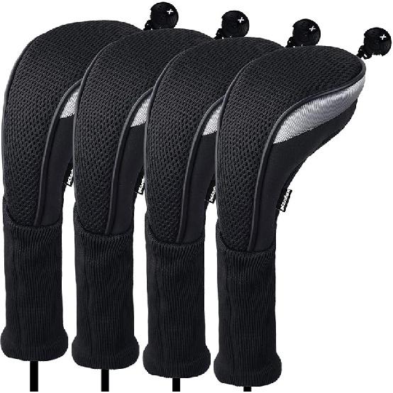 Andux 4pcs/Pack Long Neck Golf Hybrid Club Head Covers Dial No. Tag CTMT-02