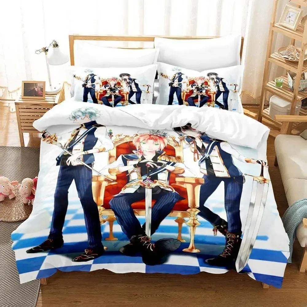 Ensemble Stars Bedding Set Single Twin Full Queen King Size Bed Set Adult Kid Bedroom Duvet Cover Sets 3D Anime Bed Sheet Set