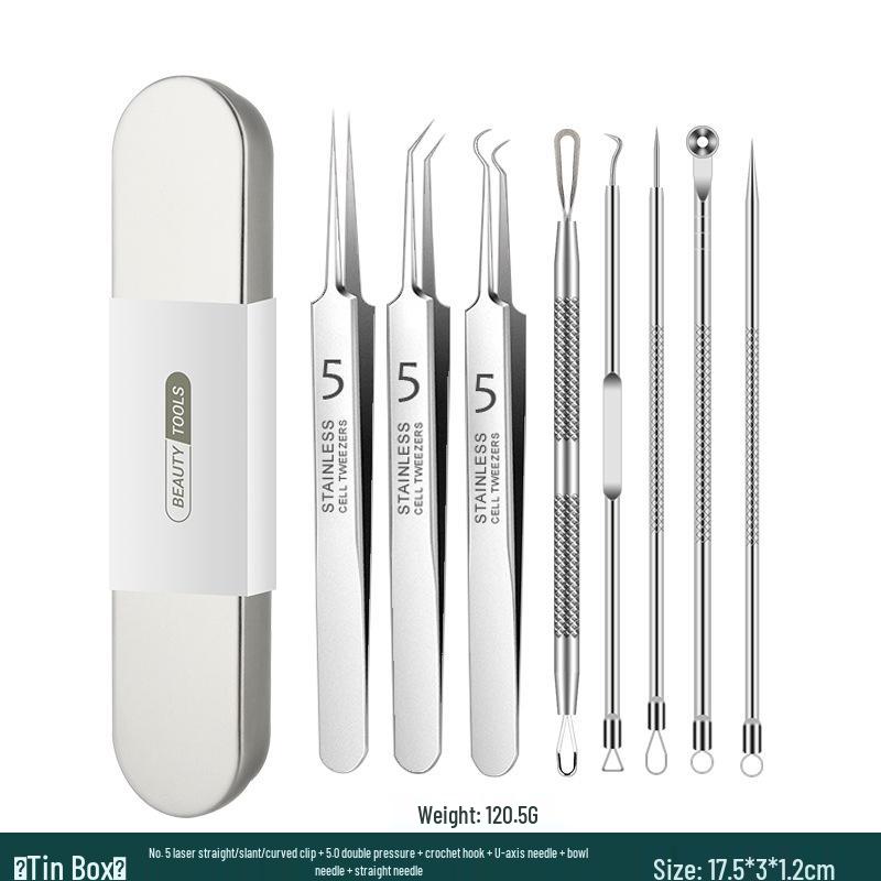 Stainless Steel Blackhead Remover Tool - Needle & Clip for Acne and Makeup.