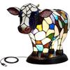 Cute Animal Cow Table Lamp Mini Cow Night Light with Chargeing Port Portable Bedside Table Lamp for Living Room Bedroom, Dormitory Office(Multicolor)