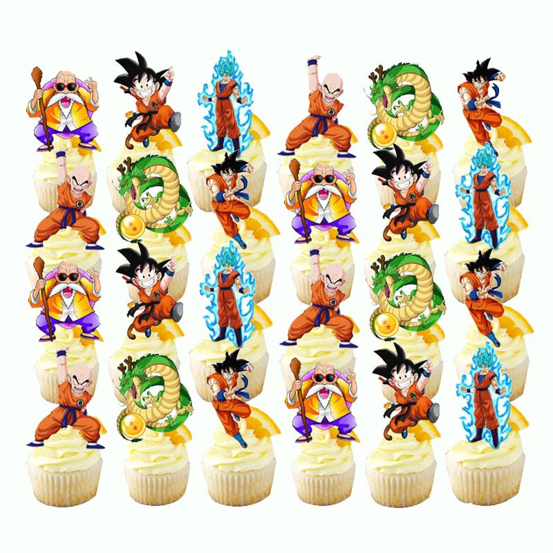 Dragon Ball Cake Decoration Goku Figure Birthday Party Supplies Cupcake Toppers Party Favors Baby Shower Toys Gifts