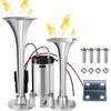 12V Horns, Chrome Zinc Single Trumpet Truck Air Horn with Compressor for Any 12V Vehicles Trucks Lorrys Trains Boats Cars