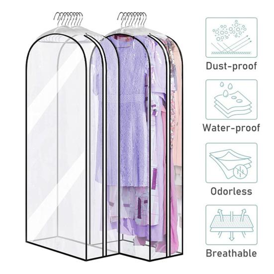 Oblečení Prachový kryt Průhledný Vodotěsný Velkokapacitní Ložnice Skříň Taška na šaty Taška na ukládání oděvů Každodenní použití