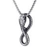 Gothic Style Ouroboros Snake Pendant Necklace Trendy Snake Pendant Necklace in Stainless Steel for Everyday Wear