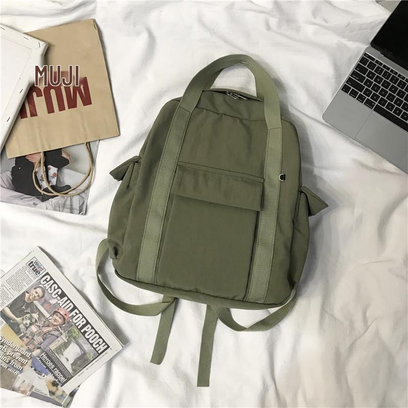 Korean Style Women s Backpack Trendy Multi-purpose Large Capacity Nylon Shoulder Bag for College and Travel 2198₽