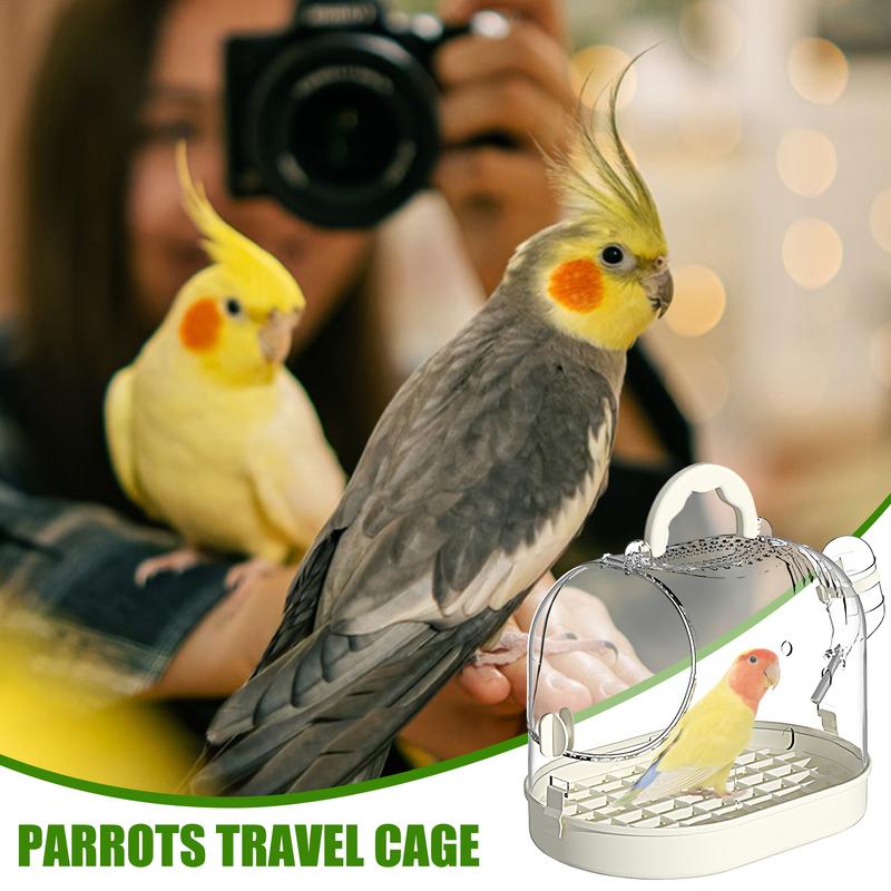 Parrot Take-Out Transparent Cage Bird Travel Carrier Bird Transport Cage Parrot Go Out Backpack Bird Cage Escape-Proof Buckle