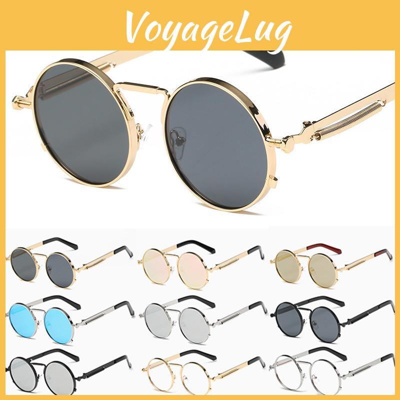 Fashionable Vintage Round Steampunk Glasses With Lightweight Metal Frame And Polycarbonate Lens