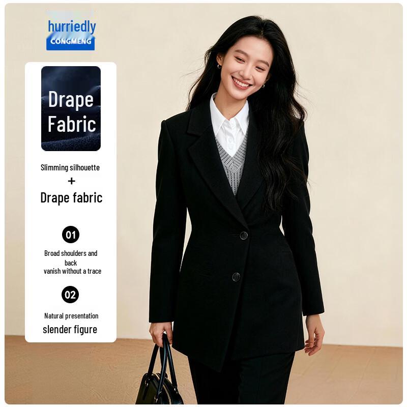 Женский шерстяной тренч средней длины M