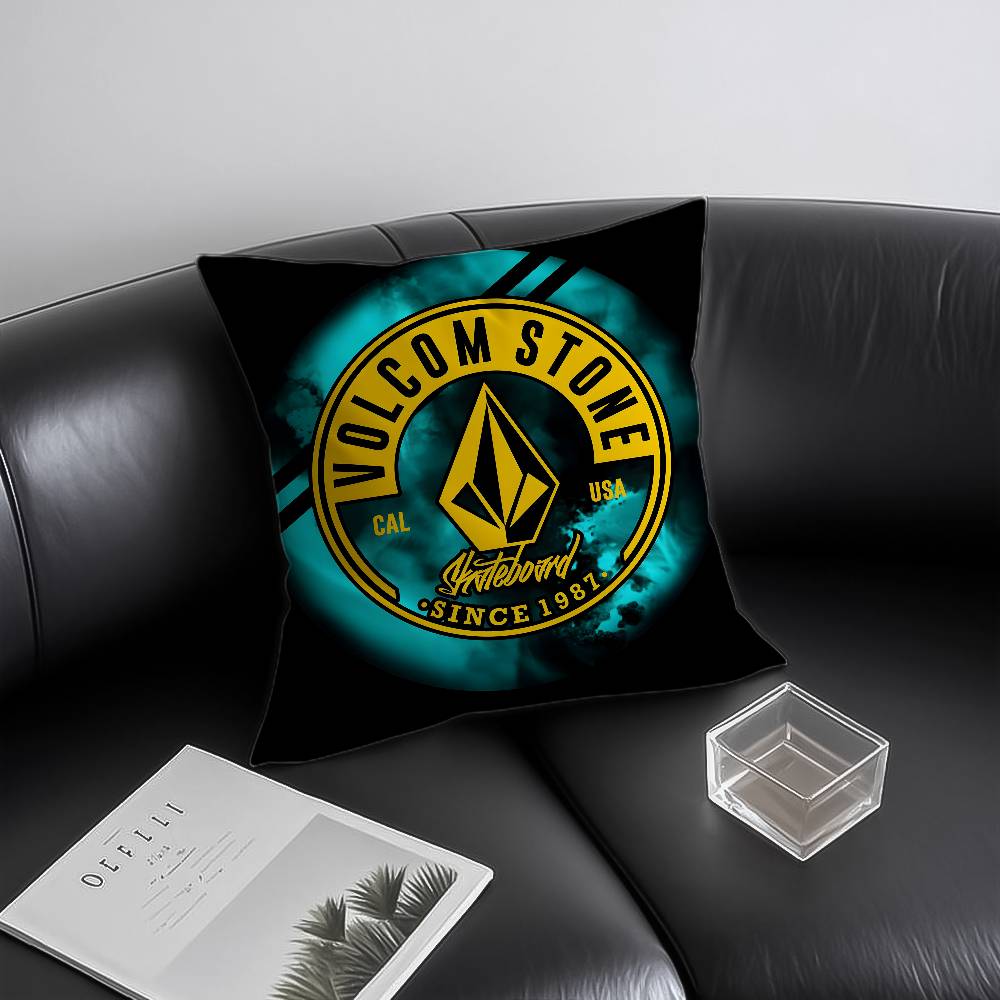 Cooler V-VolcomS Logo Kissenbezug Milbendicht Unsichtbarer Reißverschluss Sofa Bett