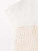 Beams Heart Mixed Material Shirred French Off One Size S/S Tee, Pullover, Women's, White,