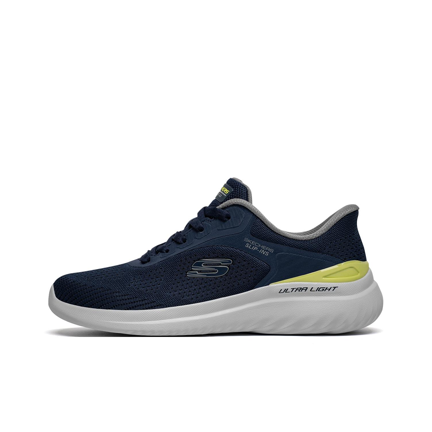 Skechers Slip-Ins Bounder 2.0 Удобные Амортизирующие Скользкие Прочные Дышащие Легкие Теплые Низкие Повседневные Кроссовки 233033-NVLM 39.5