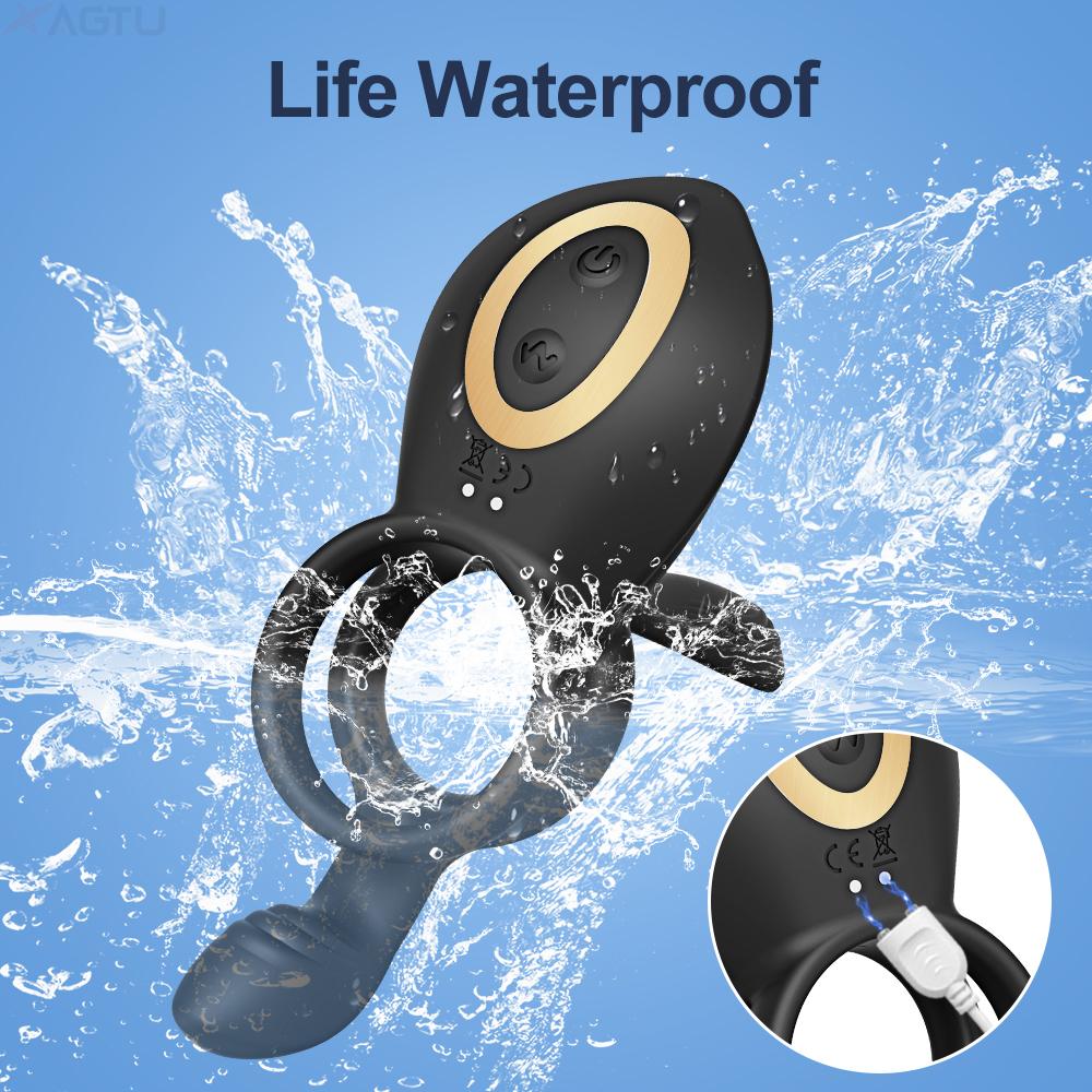 Couple Vibrator Cockring with Dual Motor Remote Control Cock Penis Ring Adult Sexy Toys for Men Delay Ejaculation Penisring