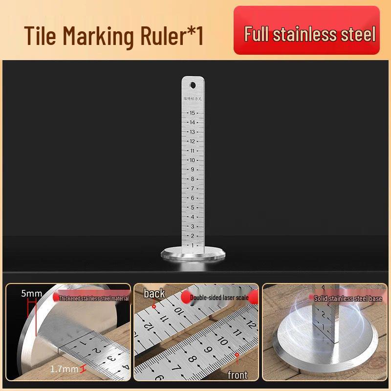 Stainless Steel Tile Laying Tools: Level Ruler, Infrared Gauge, For Ceramic and Floor Tiles