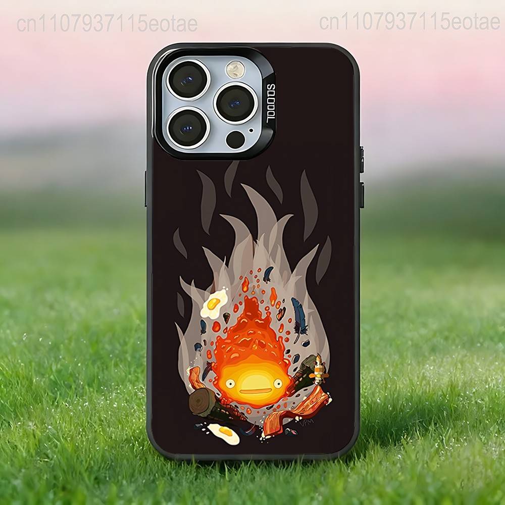 Anime C-Calcifer-ES Cute Phone Case For iPhone 17,16,15,14,13,12,11,Pro,Max,Plus,E,Air,Mini Anti Fall Black Bumper iPhone14