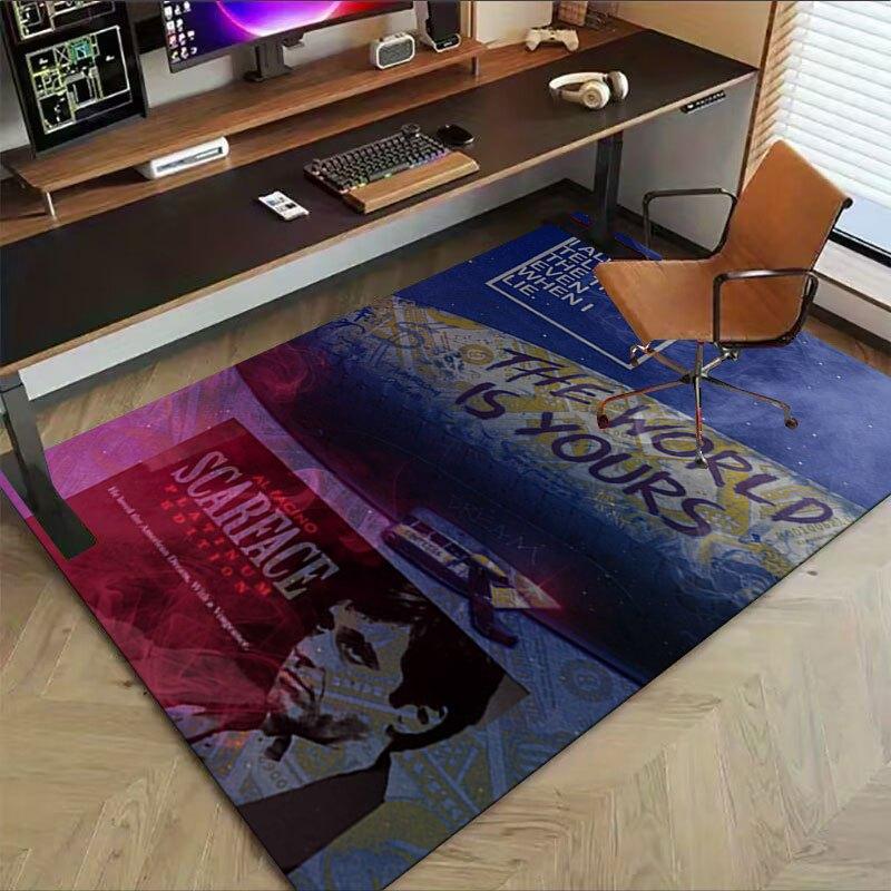1pc Scarface Office Carpet Chair Mats Soft, Comfortable, All Season,Perfect for Home, Bedroom, or Office Decor, Perfect Gift for
