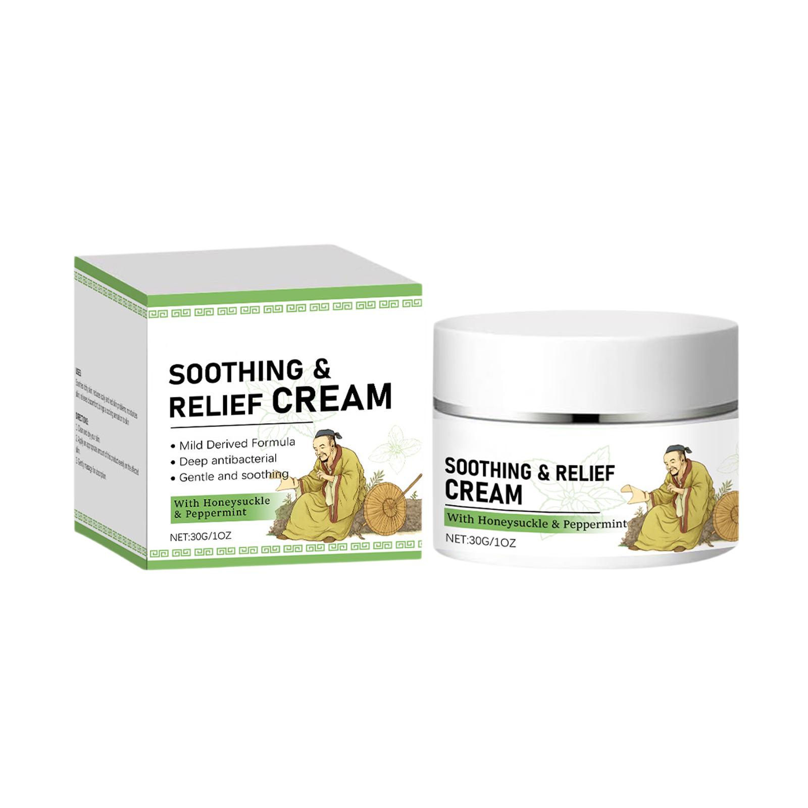 

Успокаивающий крем для облегчения, Охлаждающий увлажняющий крем, Успокаивает и защищает раздраженную кожу 30 г One Size зелёный