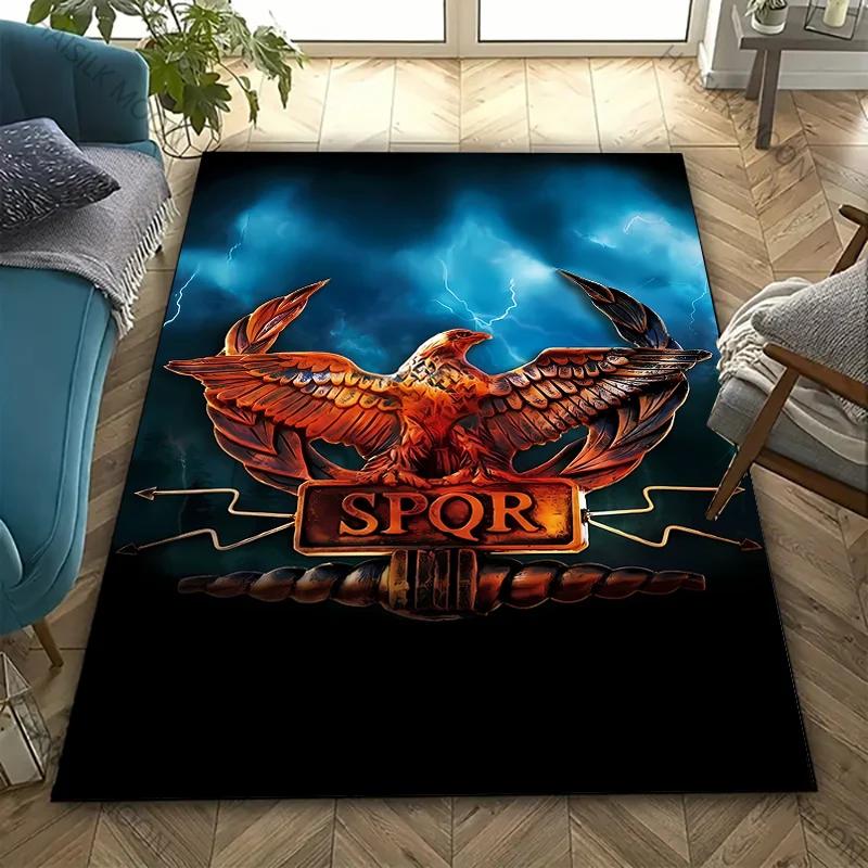 1PC Mysterious Roman Logo Print Carpet Living Room Bedroom Office Bedside Bathroom Floor Mats Home Decor Rug Gift Quick Arrival