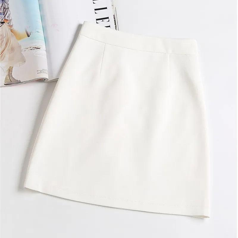 

Юбка-карандаш женская корейская юбка трапециевидной формы с высокой талией рабочие ягодицы черная весенне-летняя юбка Y2k мини-винтажные юбки 2XL белый