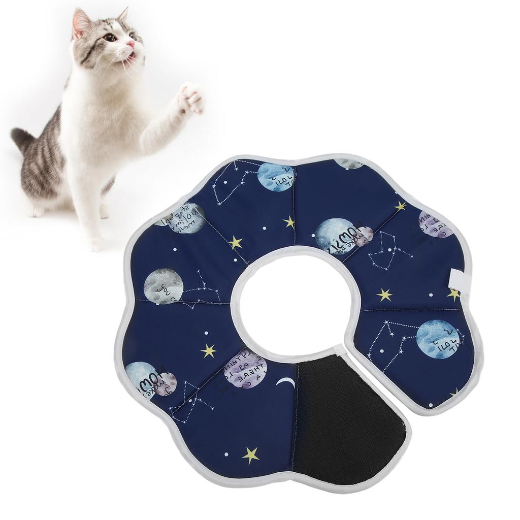 Katzen Genesungskragen Wasserdicht Atmungsaktiv Faltbar Schützend Haustier Elizabethanischer Kragen für Welpen Kätzchen Sternbilder