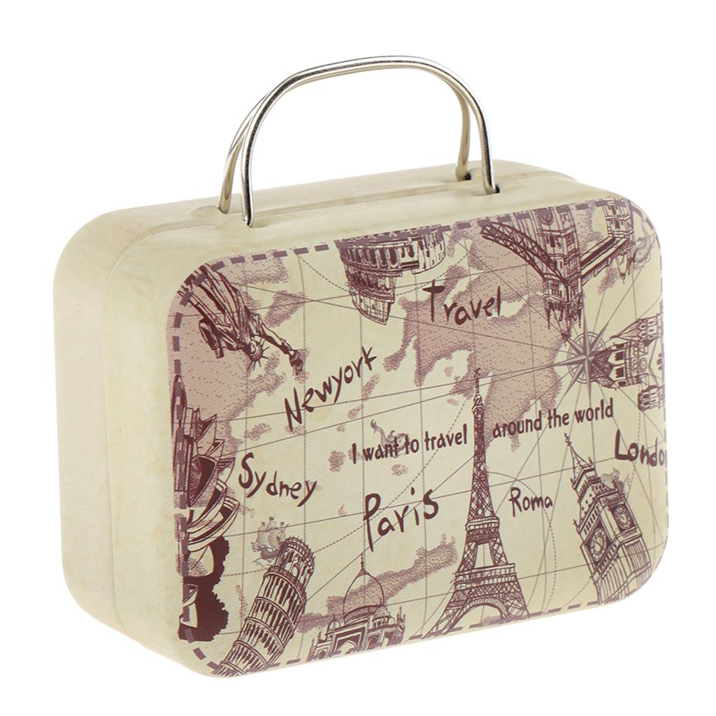 1/6 Scale Furniture Miniature Iron Suitcase Scene Layout DIY A