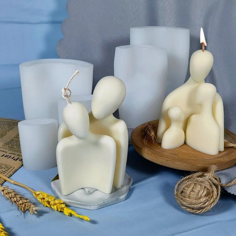 1set Lovers Statue Silicone Candle Mold DIY Handmade Epoxy Resin Aroma Candle Mold Creative Portrait Aroma Candle Mold
