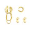 Fashion Metal Smooth Surface C-Shaped Ear Buckle Without Ear Holes, Simple Wind Metal Chain Fringed Stud Earrings