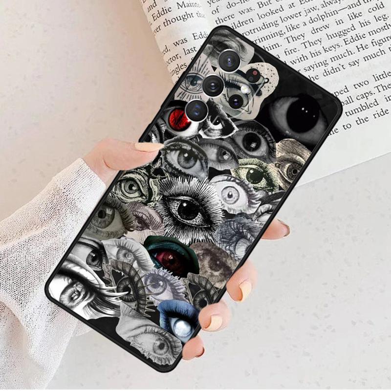 Eye Illustration Phone Case For Samsung Galaxy S25 S23 S30 S8 S21 S20 FE S24 S22 Note 10 20 S8 Plus Lite Ultra