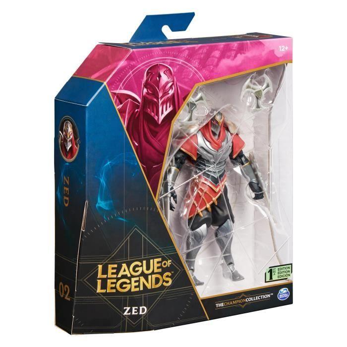 League of legends - figurine premium 18 cm zed maître des ombres - 6062261 - avec 19 points d'articulation et accessoires grigio