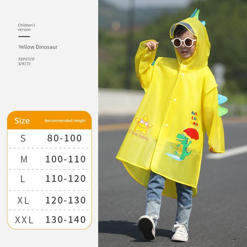 Children's Raincoat for Boys and Girls with Backpack Space, Double Placket, Large Brim, Rainproof, Outdoor Use, Student-Specific Rain Poncho for