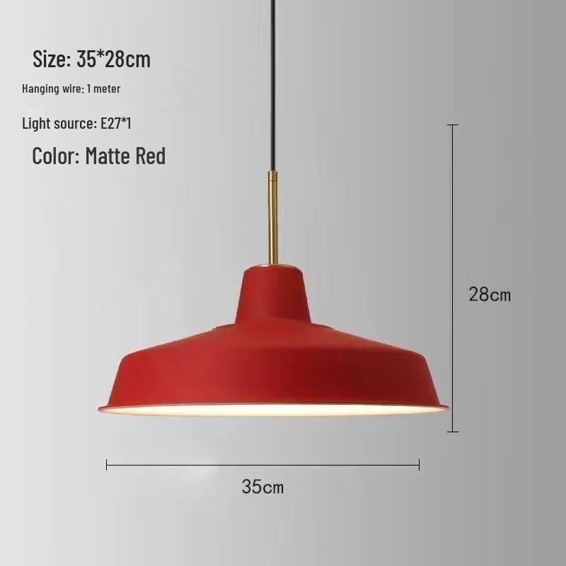 Red Retro Nordic Industrial Chandelier - Ideal for Milk Tea Shops, Bars, Restaurants, and Cafes.