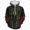 European American Spider Man Muscle Hooded For Men 3D Digital Printed Street Hoodie Harajuku Men Clothing Pullover Sport Hoodies