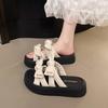Beach slippers feel versatile sandals 2025 summer shit seaside stepping on bow wind thick-soled slippers