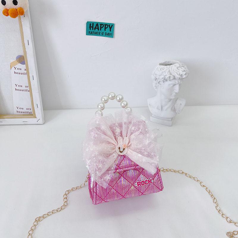 Stylish Mini Pu Leather Children's Crossbody Bag With Chic Bow Design For Kids