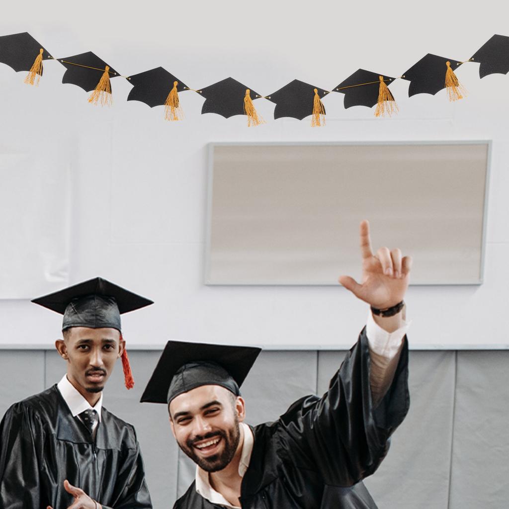 Graduation Cap Decor Garland String Congrats Banner for Graduation Party Decoration Photo Backdrop College School Celebratory