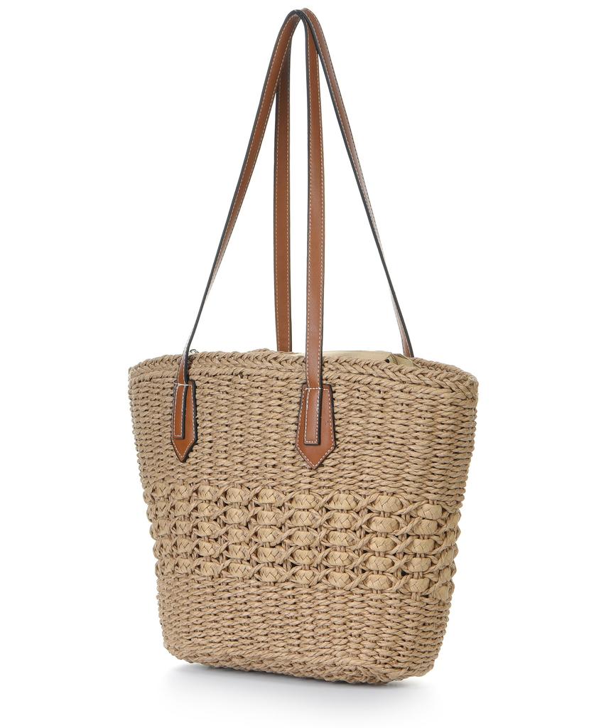 The-Abon Beach Natural Basket Shoulder Bag Beige