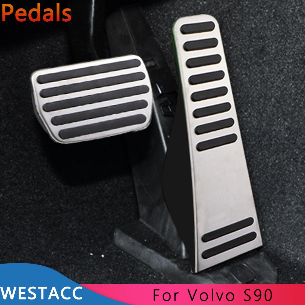 Stainless Steel Car Pedals for Volvo S90 S 90 2016 - 2022 Gas Fuel Accelerator Brake Foot Rest Pedal Cover Pad