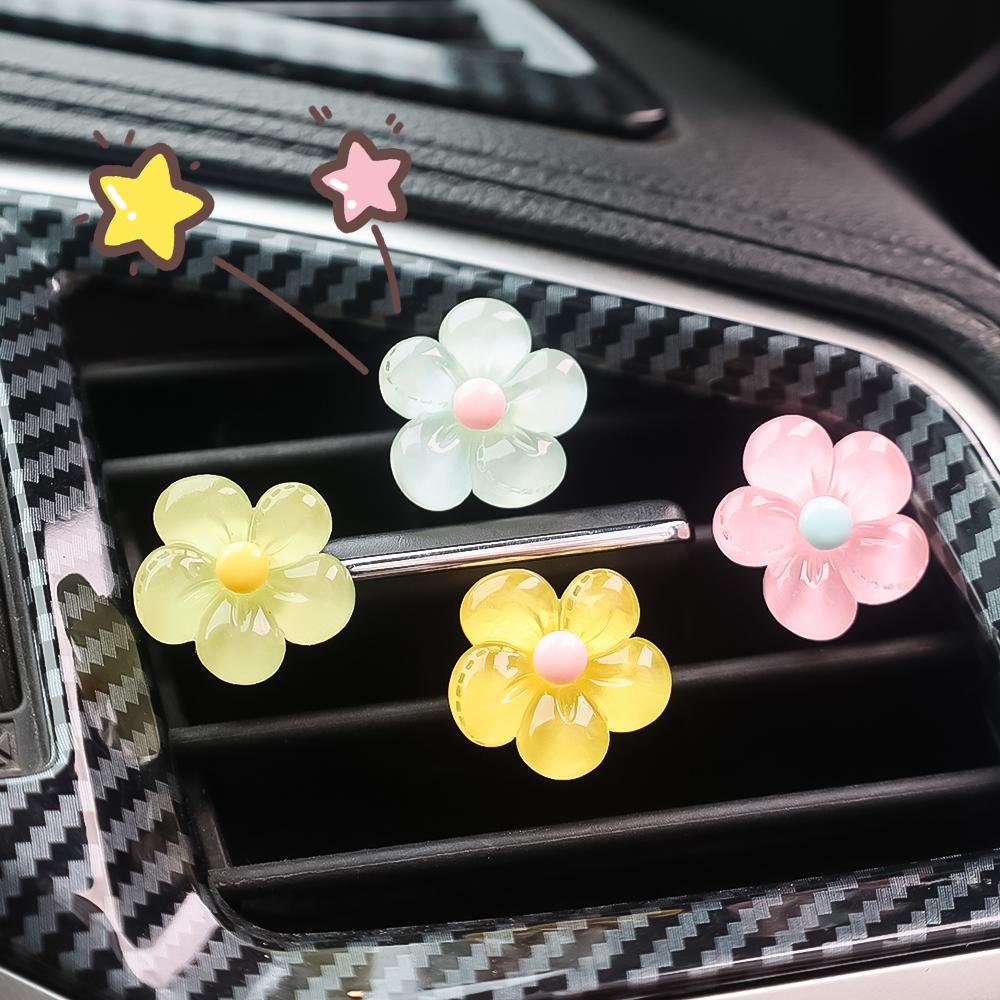 New Car Air Conditioning Vents Creative Ornaments Colourful Crystal Daisy Shape Handmade DIY Resin Accessories Auto Interiors