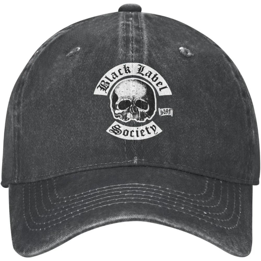 Black Music Label Music Society Baseball Cap Vintage Washed Denim Cap Unisex Casual Outdoor Sport Hat Black