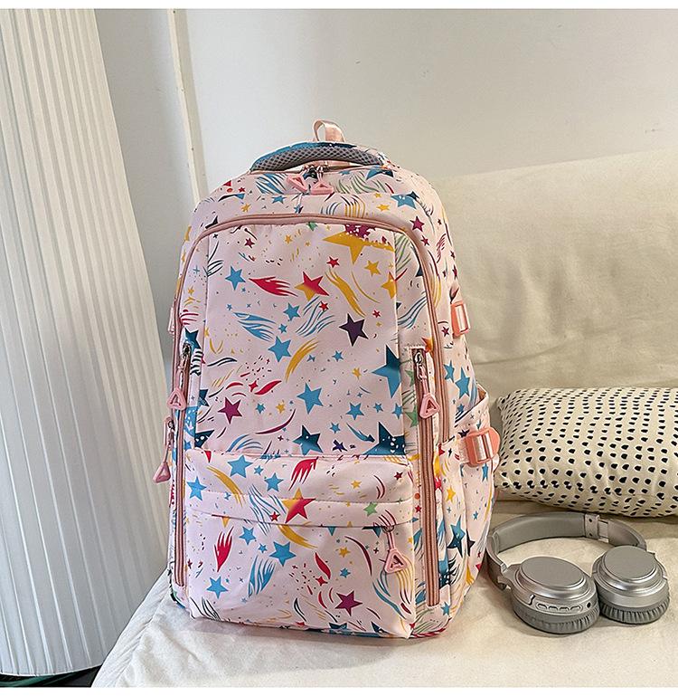 Schoolbag Female New Cartoon Graffiti Middle and High School Students Backpack Large Capacity Backpack Small Fresh Cute Students