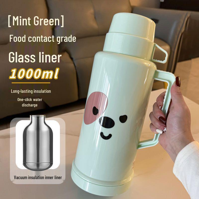 

Large Capacity Insulated Thermos Pot for Home or Dorm Use 1000ML Dual-Cap Long Temperature Lock 48h
