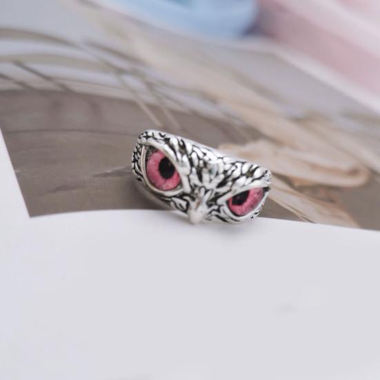 Adjustable Owl Ring with Big Eyes Ultralight Simple Style Finger Band Women Men Engagement Wedding Ring Jewelry Gift